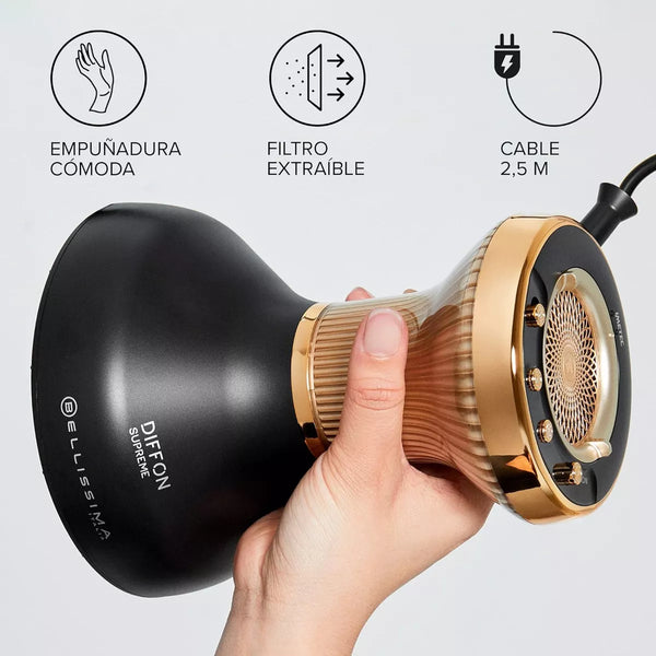 Difusor Y Secador De Pelo Rizado Xl Secado Rápido Bellisima Diffon Supreme