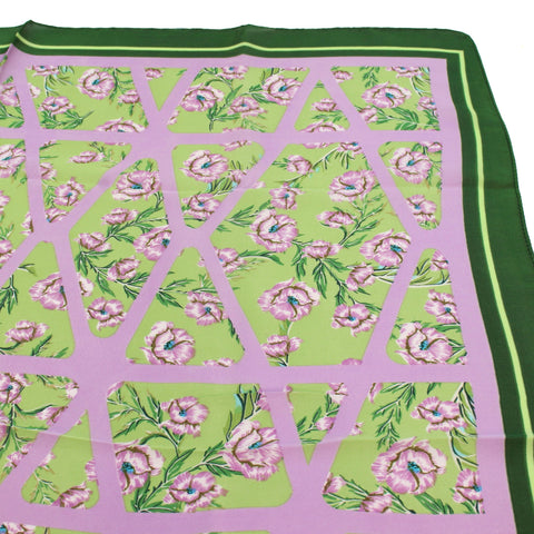 ✨ PAÑUELO MORADO CON VERDE DE FLORES MEDIANO ✨